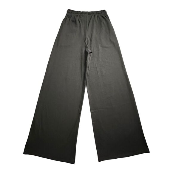 ZARA Wide Leg Pants Size Small Black Brown Elastic Waist Pull On Drawstring - Picture 4 of 16